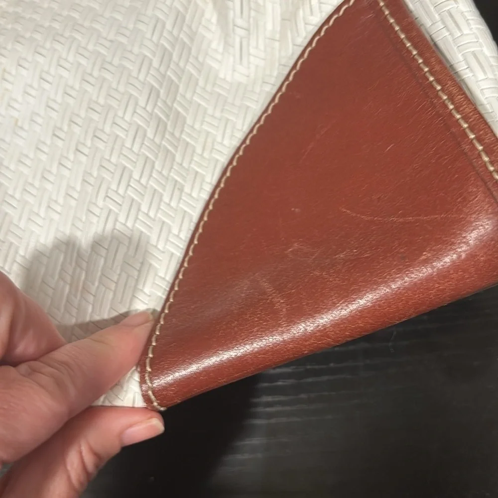 CLAUDIA Firenze genuine leather white and brown made in Italy shoulder bag